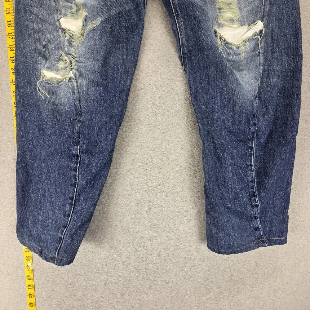 VTG Levis Engineered Jeans Mens Blue Cinch Back Twisted Altered Hem Fits 36x29